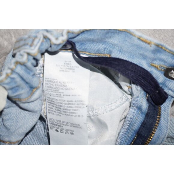 Levis 511 Slim Shorts Boy's Size 6R Denim Blue Knee Length Straight Distressed - Picture 8 of 10